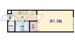 ラファエロ 1Kの間取図画像