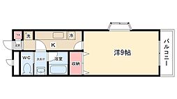 サニーコート 1Kの間取図画像