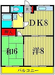 ハイツ峯岸2 2DKの間取図画像