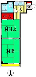 金和ビル 2Kの間取図画像