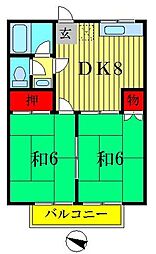 トマトハウス 1階2DKの間取り