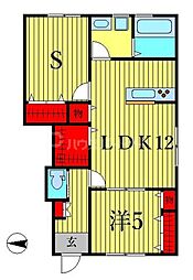 リーブルファイン三郷高州II 1階1SLDKの間取り