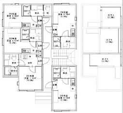 テラス金町 2階1Kの間取り