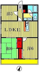 レジデンス高砂 3階3LDKの間取り