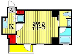 レオーネ亀有 3階1Kの間取り
