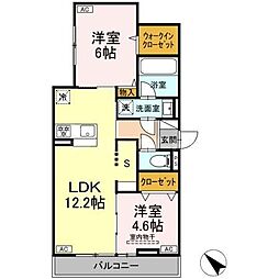 セレスティア新宿 2LDKの間取図画像