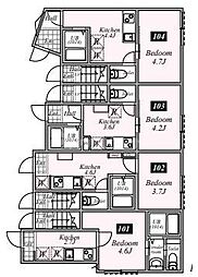 Colza柴又 1階1Kの間取り