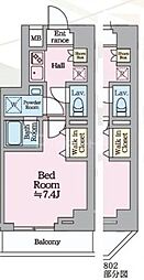 HY's KAMEARI 1Kの間取図画像