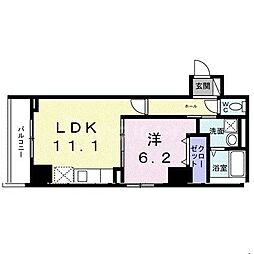 シエスタ キー 1LDKの間取図画像