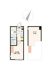 京成本線 京成高砂駅 徒歩10分の賃貸アパート 2階ワンルームの間取り