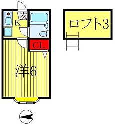 ラグリオス金町 1Kの間取図画像