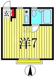 カーサ稲垣 ワンルームの間取図画像