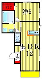 ガーデンハイツ鎌倉 1LDKの間取図画像
