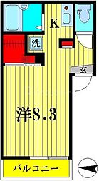 ルネコート亀有A棟 ワンルームの間取図画像