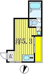 シエルアビタシオンaoi ワンルームの間取図画像
