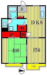 ドエル立石 2DKの間取図画像