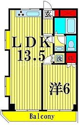 エスポワール東和第二 1LDKの間取図画像