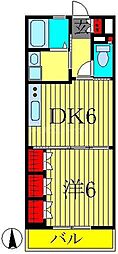 グレイスコート 1DKの間取図画像