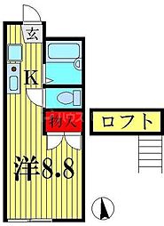 サンテラス奥戸 1Kの間取図画像