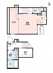 CB八潮アルクス 1Kの間取図画像