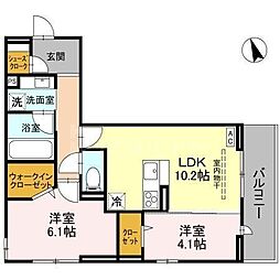 エスペランサ 2LDKの間取図画像