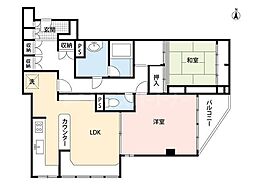 橋川ビル 2LDKの間取図画像