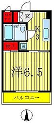 シンシアリー 1Kの間取図画像