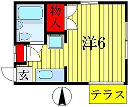 みみずくハウス ワンルームの間取図画像