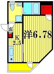 シース亀有 1Kの間取図画像