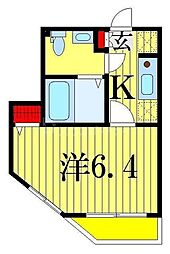 カサス鎌倉 1Kの間取図画像