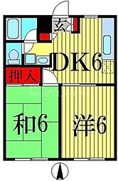 レグルス 2DKの間取図画像