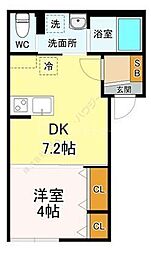 ARS三郷中央 1LDKの間取図画像