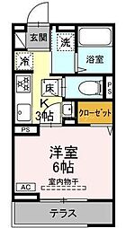 セレスティア柴又VI 1Kの間取図画像