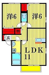 アイリス 2LDKの間取図画像
