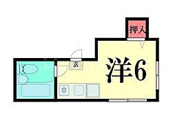 マンションミユキ ワンルームの間取図画像