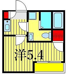 リベルタ高砂 1Kの間取図画像