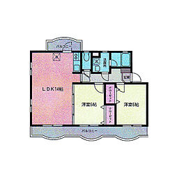 ヴィクトリアガーデン 2LDKの間取図画像
