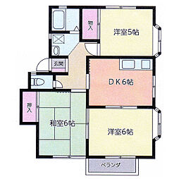 ウイング・タナベA 3DKの間取図画像