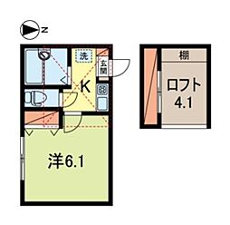 エクセルフォルム新高円寺 1Kの間取図画像