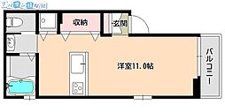 Marguerite南万代 1階ワンルームの間取り