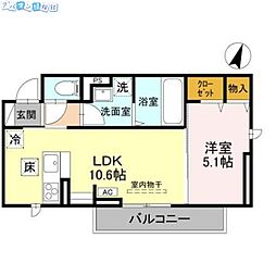 CLASSEUM幸西III 102 1階1LDKの間取り