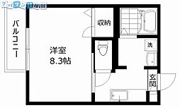 メゾンエスポワール 1階1Kの間取り