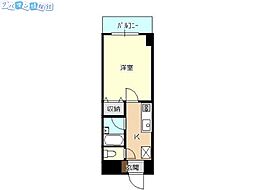 オルザス新潟 1Kの間取図画像
