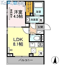 クロノス天神 1LDKの間取図画像