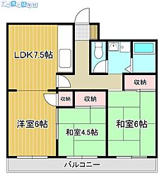 コンドミニアム信濃町 3LDKの間取図画像