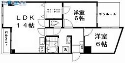 産栄マンション 2LDKの間取図画像