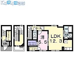 サン・プリムローズ 1LDKの間取図画像