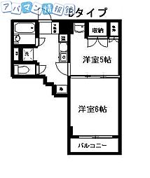 プレステージ新潟 2Kの間取図画像
