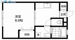 カーサリベルテ 1Kの間取図画像