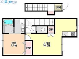 イーリッチテラス関屋本村アネックス 1LDKの間取図画像